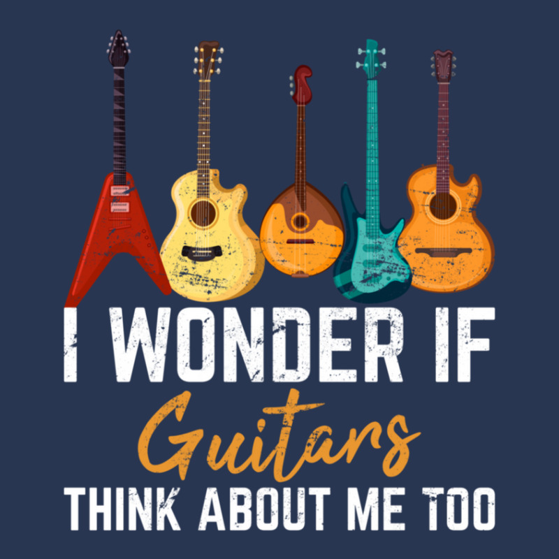 I Wonder If Guitars Think About Me Too Funny Guitar Player Men Denim Jacket | Artistshot