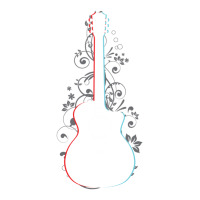 Acoustic Guitar 3d Outline Flowering Vines 1 Sticker | Artistshot