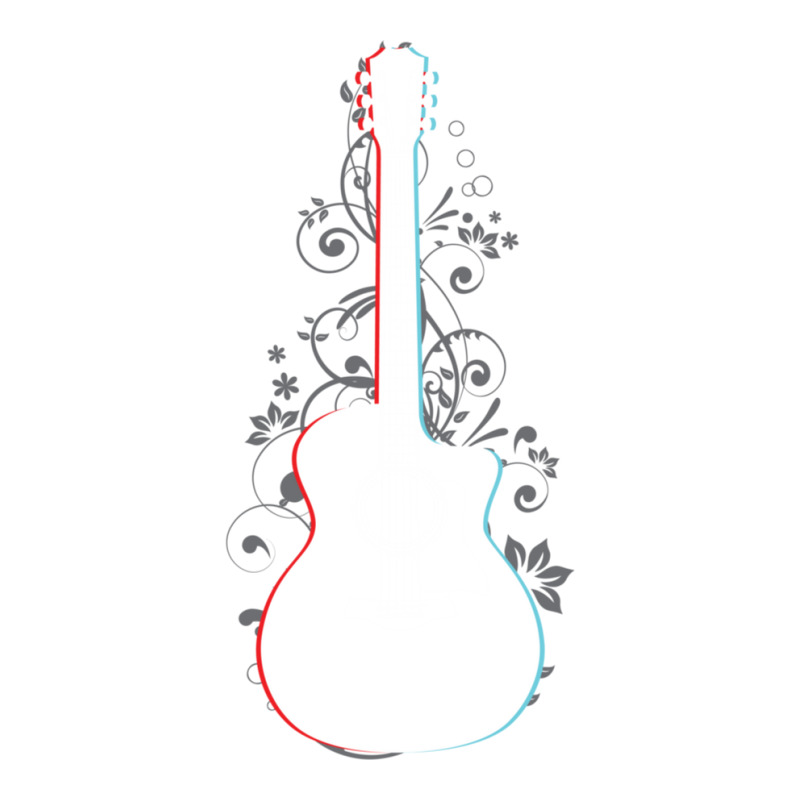 Acoustic Guitar 3d Outline Flowering Vines 1 Sticker | Artistshot