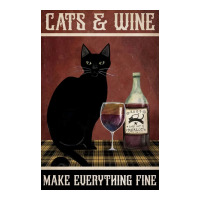 Cat And Wine Make Everithing Fine Poster Vintage Youth Zipper Hoodie | Artistshot