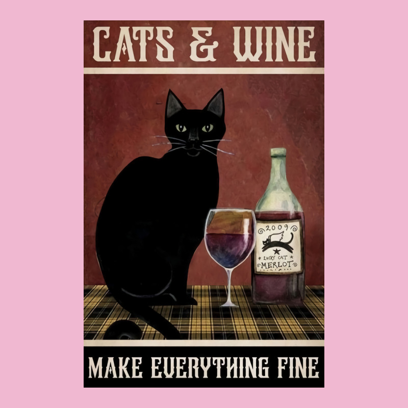 Cat And Wine Make Everithing Fine Poster Vintage Baby Bodysuit | Artistshot