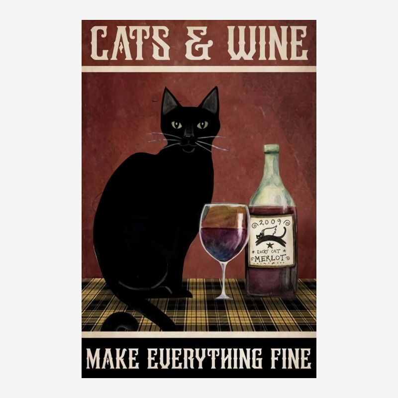 Cat And Wine Make Everithing Fine Poster Vintage Toddler 3/4 Sleeve Tee | Artistshot