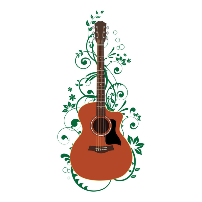 Mahogany Auditorium Acoustic Guitar Flowering Vines 1 Sticker | Artistshot