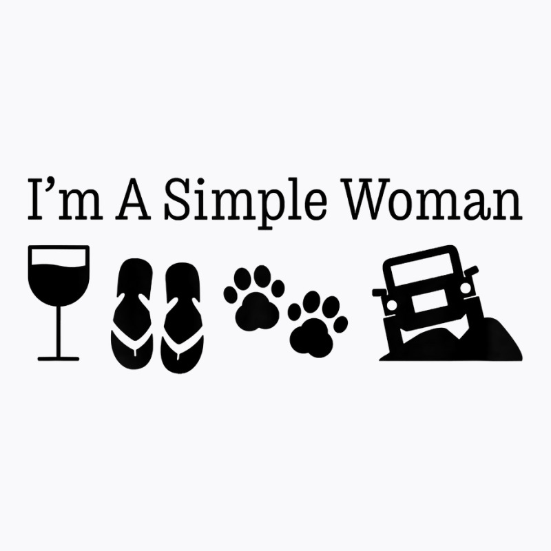 Womens I'm A Simple Woman Love Wine Flip Flops Dog 4x4 T Shirt T-shirt | Artistshot