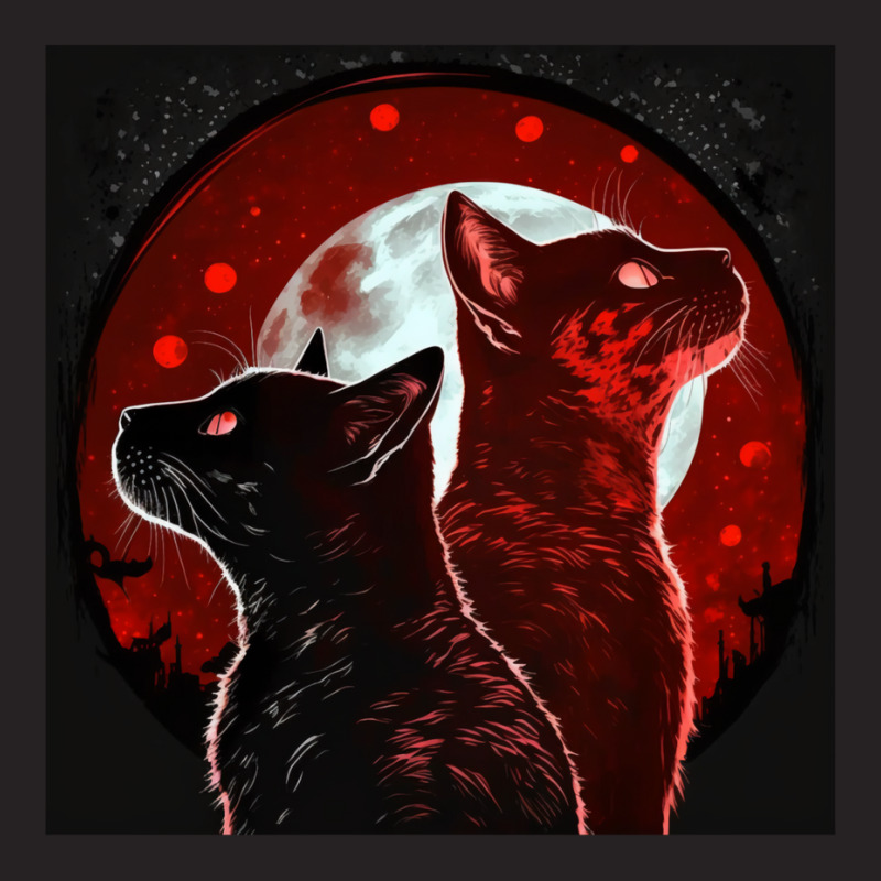 Red And Black Cats Howling At The Moon No28   Collection   Cats Are Aw Vintage Cap by ninvemroweh3 | Artistshot