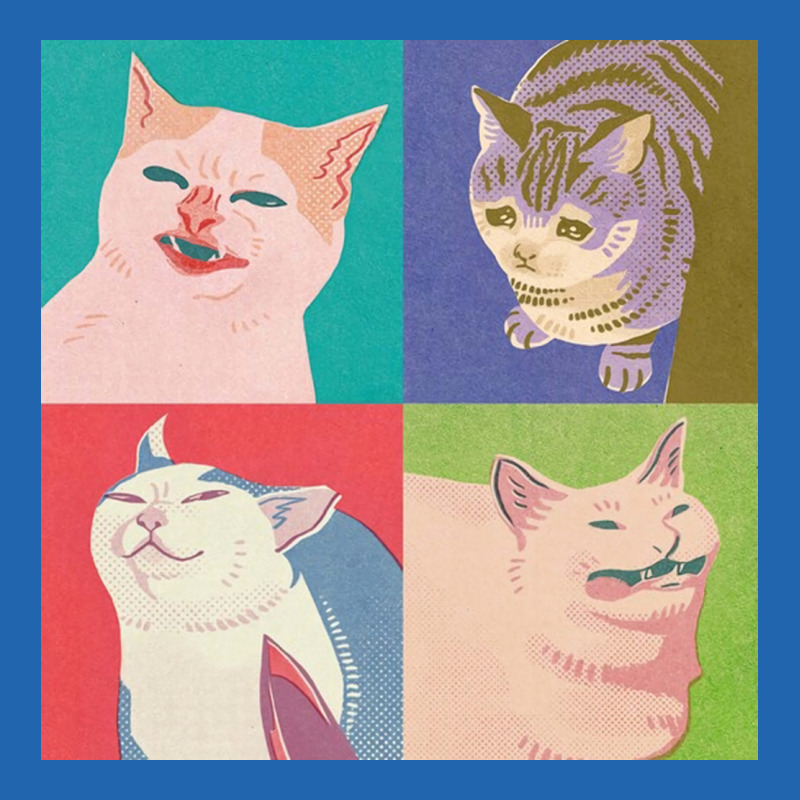 Four Funny Meme Cats Poster Trending Pocket T-Shirt by nduettstruiki | Artistshot