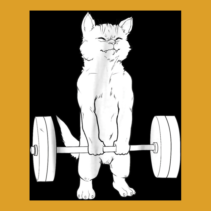 Cat Weightlifting Poster Blue T-Shirt by globossterkyc | Artistshot