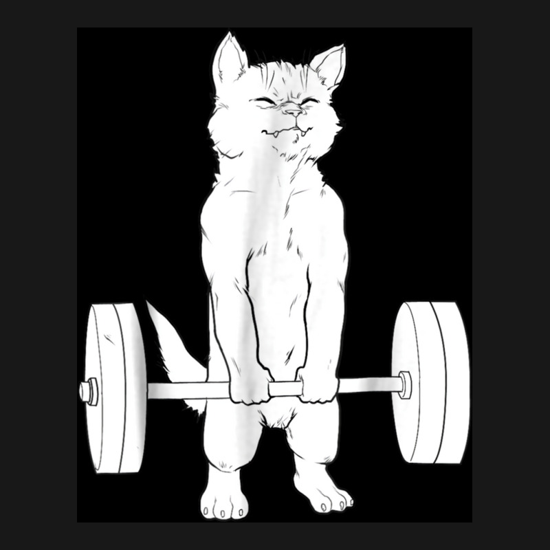 Cat Weightlifting Poster Blue Flannel Shirt by globossterkyc | Artistshot