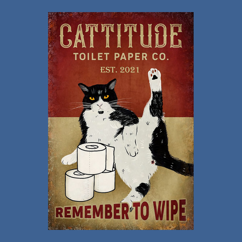 Cattitude Toilet Paper Remenber To Wipe Black Cat Poster Poster Funny Men's Polo Shirt | Artistshot