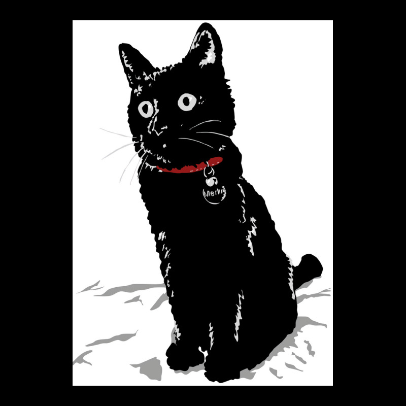 Merlin The Little Black Cat Poster Girl Lightweight Hoodie | Artistshot