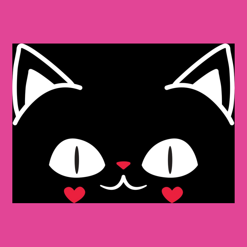 Of Black And Pink Cat Face Cute Cat Lover Poster T-shirt | Artistshot