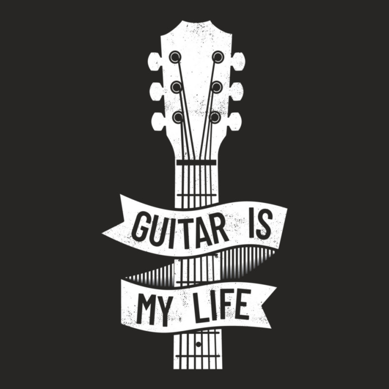 Guitar Is My Life Acoustic Guitar Headstock Dark Theme Ladies Fitted T-Shirt by JennyDammarell | Artistshot