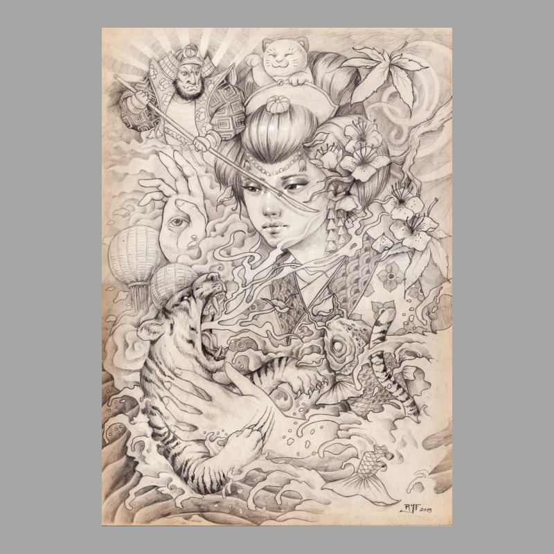 Irezumi Japanese Tattoo Design Poster Hippie Men's Polo Shirt | Artistshot