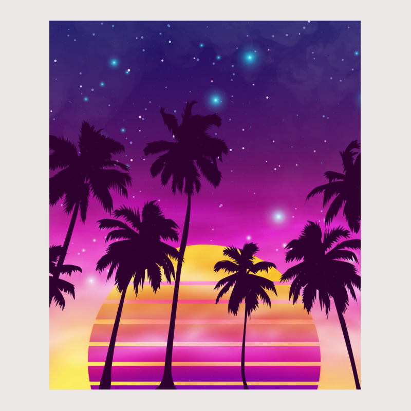 Incredibly Vibrant Sunset Synthwave Pocket T-shirt | Artistshot