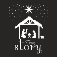 True Story Christmas Nativity Jesus Christian Christmas Long Sleeve T Ladies Fitted T-shirt | Artistshot