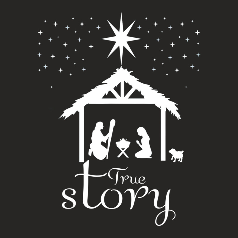 True Story Christmas Nativity Jesus Christian Christmas Long Sleeve T Ladies Fitted T-Shirt by choninzel | Artistshot