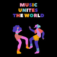 Music Unites The World Poster Cropped Sweater | Artistshot