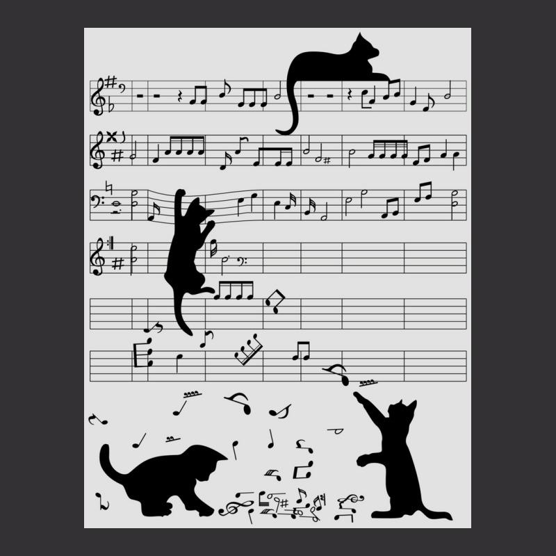 Musical Cat Kitten Music Clef Poster Copy Vintage Short by gremowakeri | Artistshot