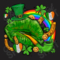St Patricks Lips With Horseshoe Rainbow And Shamrocks T-shirt | Artistshot