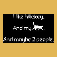 I Like Hockey My Cat And 2 People Poster Girl Vintage Hoodie And Short Set | Artistshot