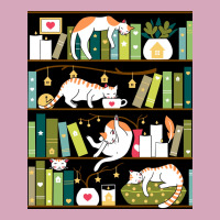 Library Cats Whimsical Cats On The Book Shelves Poster Classic T-shirt | Artistshot