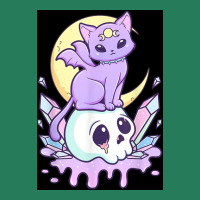 Kawaii Pastel Goth Cute Creepy Witchy Cat And Skull Poster Quote T-shirt | Artistshot