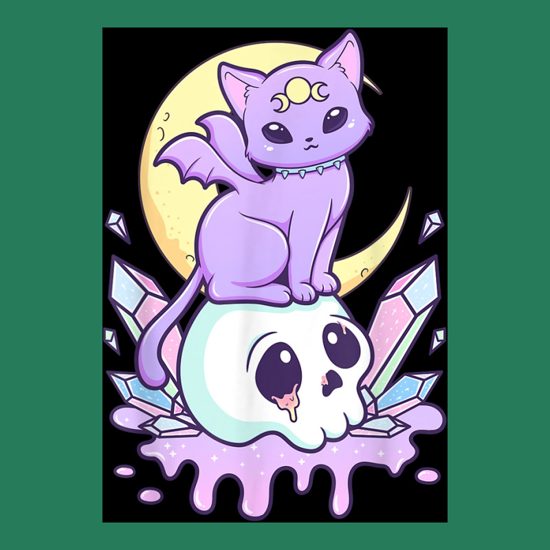 Kawaii Pastel Goth Cute Creepy Witchy Cat And Skull Poster Quote T-Shirt by globossterkyc | Artistshot