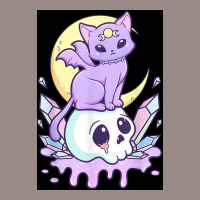 Kawaii Pastel Goth Cute Creepy Witchy Cat And Skull Poster Quote Vintage T-shirt | Artistshot