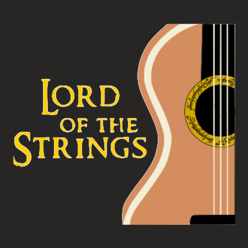 Lord Of The Strings Funny Guitar Design Ladies Fitted T-Shirt by JennyDammarell | Artistshot