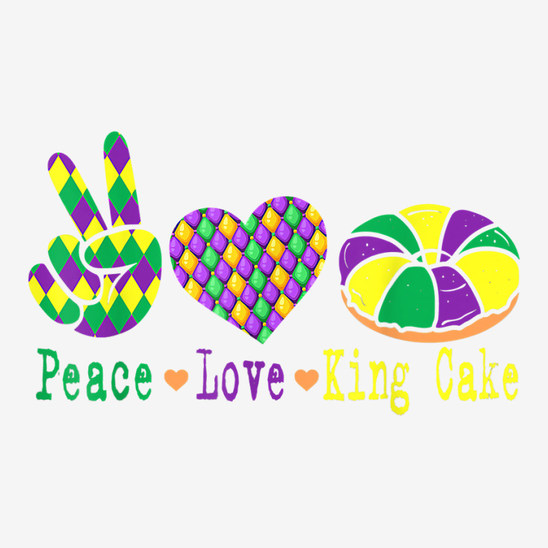 Peace Love King Cake Funny Mardi Gras Festival Party T Shirt Adjustable Cap | Artistshot