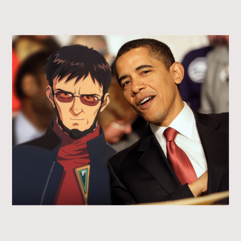 Gendo Ikari And Barrack Obama   Hipster Pocket T-Shirt by gouselauckt | Artistshot