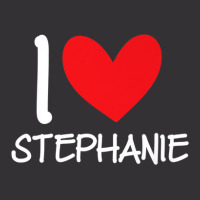 I Love Stephanie Name Personalized Girl Woman Bff Her Heart Vintage Hoodie And Short Set | Artistshot