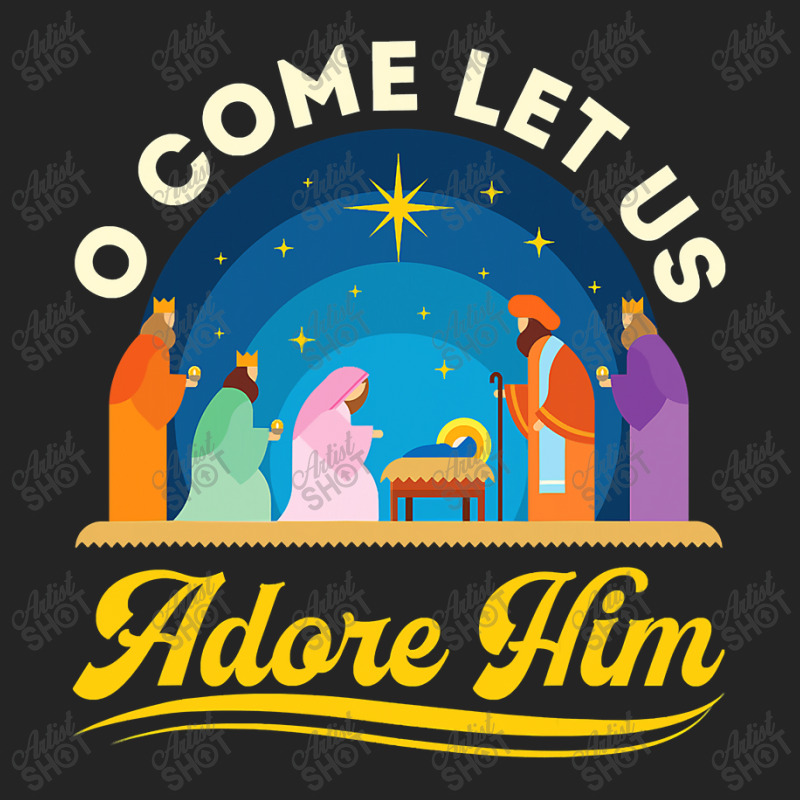 O Come Let Us Adore Him Christmas Nativity Jesus Christian 3/4 Sleeve Shirt by thuhuong | Artistshot