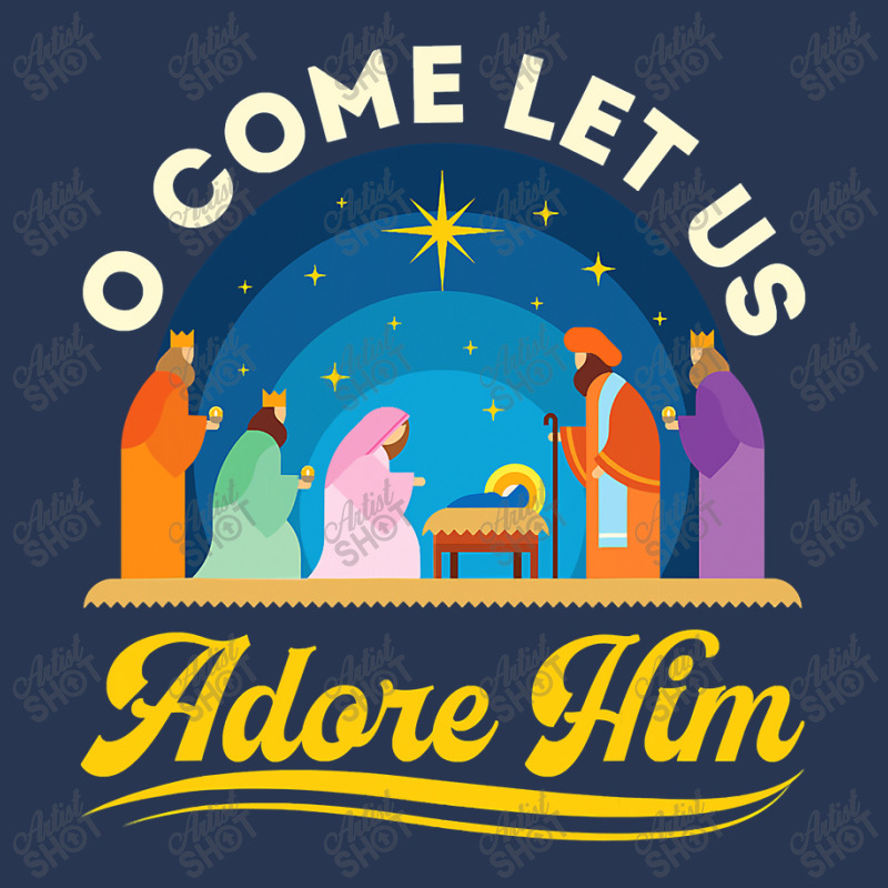 O Come Let Us Adore Him Christmas Nativity Jesus Christian Men Denim Jacket by thuhuong | Artistshot