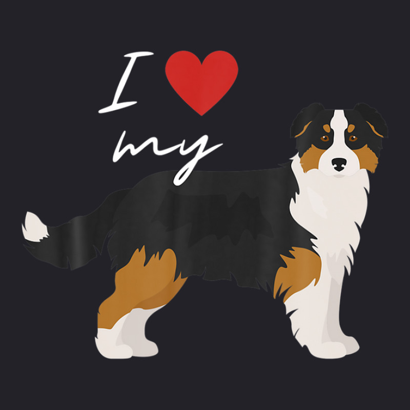 I Love My Black & Tan Australian Shepherd Dog Lover Unisex Sherpa-Lined Denim Jacket by winatadeepood | Artistshot