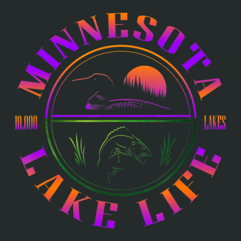 Hot Trend Minnesota Lake Life With Loon, Walleye, And Sunset Women's Triblend Scoop T-shirt by Sizemore Adame | Artistshot