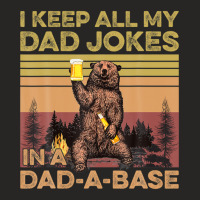 Fathers Day Dad Bod I Keep All My Dad Jokes In A Dad-a-base Ladies Fitted T-shirt | Artistshot