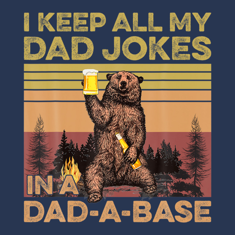 Fathers Day Dad Bod I Keep All My Dad Jokes In A Dad-a-base Ladies Denim Jacket by areiasmernelz | Artistshot