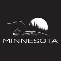 Limited Edition Minnesota Loon And Trees In Moonlight T-shirt | Artistshot