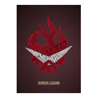 Gurren Lagann Typography Poster Gift V-neck Tee | Artistshot