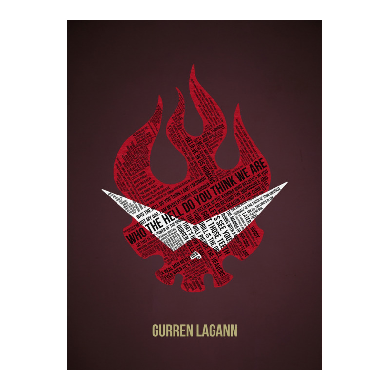 Gurren Lagann Typography Poster Gift V-neck Tee | Artistshot