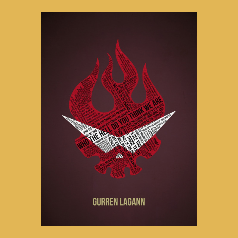 Gurren Lagann Typography Poster Gift Vintage Hoodie And Short Set | Artistshot