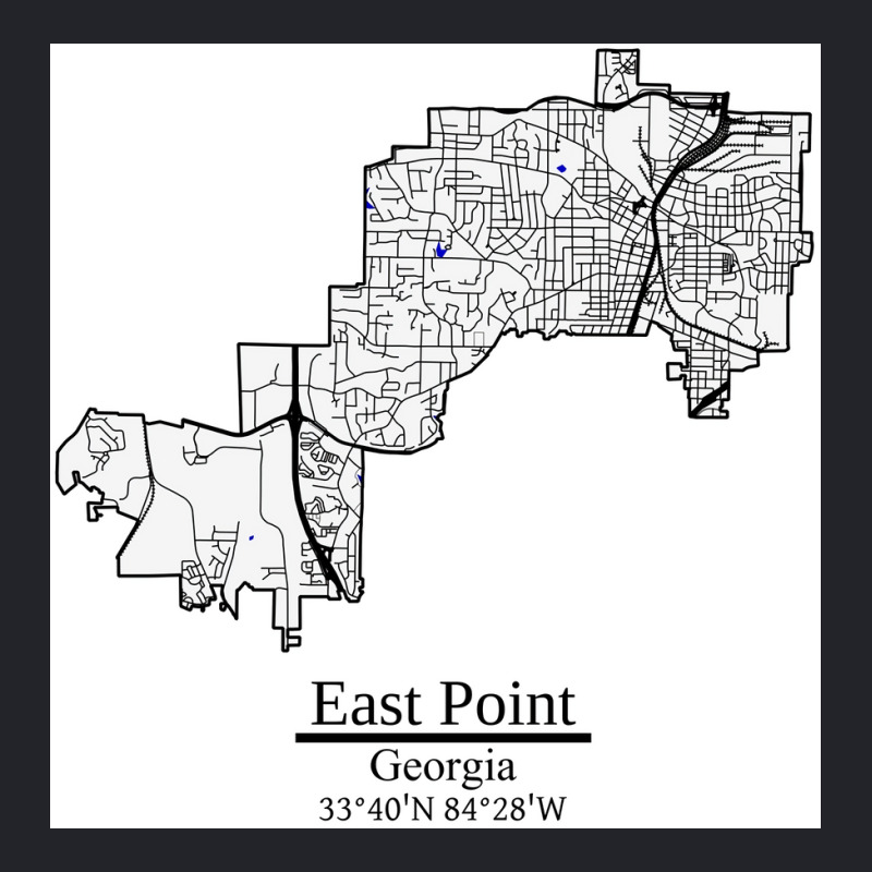 East Point Georgia Road Map Art Blue Rivers And Dark Roads City Limits Lightweight Hoodie | Artistshot