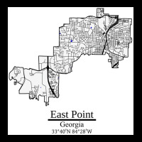 East Point Georgia Road Map Art Blue Rivers And Dark Roads City Limits Unisex Jogger | Artistshot