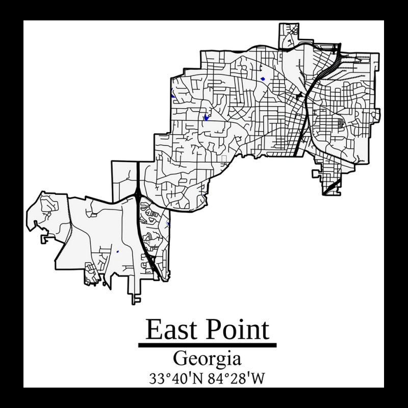 East Point Georgia Road Map Art Blue Rivers And Dark Roads City Limits Unisex Jogger | Artistshot