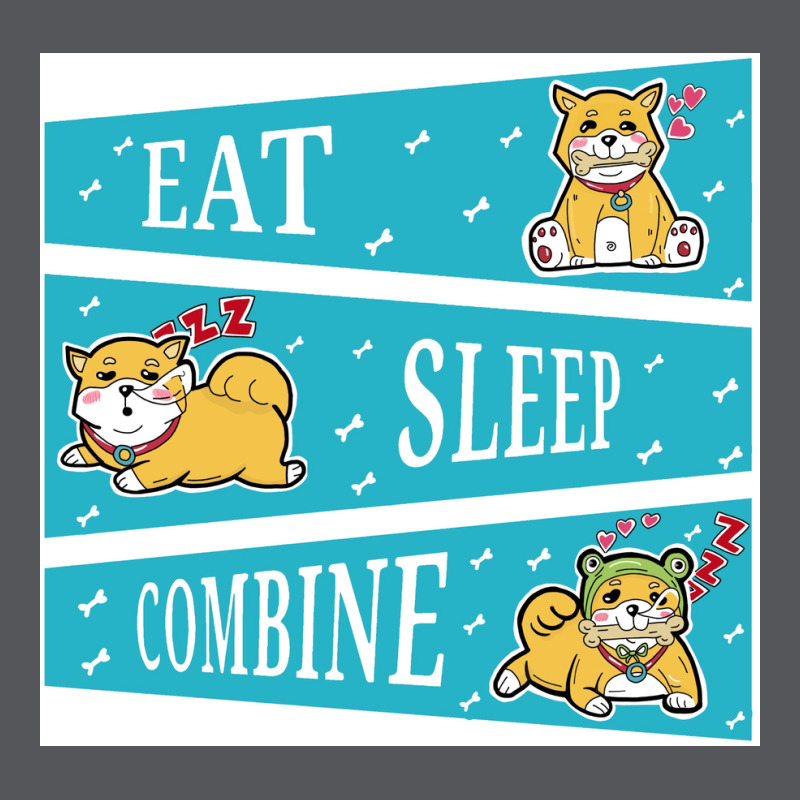 Eat Sleep Combine Dog Poster Yellow Ladies Fitted T-Shirt by eizanakomor | Artistshot