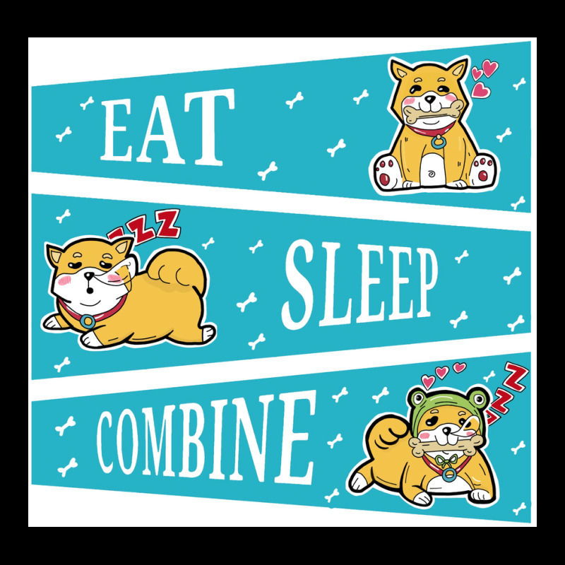 Eat Sleep Combine Dog Poster Yellow Cropped Hoodie by eizanakomor | Artistshot