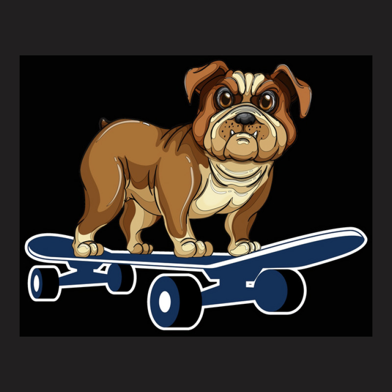 Funny French Bulldog Skateboarding Puppy Gift Poster Retro T-shirt | Artistshot