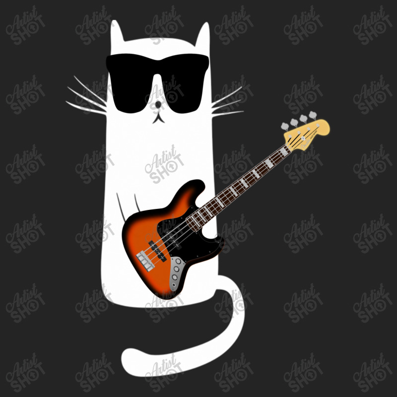 Funny Cat Wearing Sunglasses Playing Bass Guitar 3/4 Sleeve Shirt | Artistshot