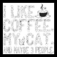 I Ike Coffee My Cat And 3 People  Poster Funny Adjustable Cap | Artistshot